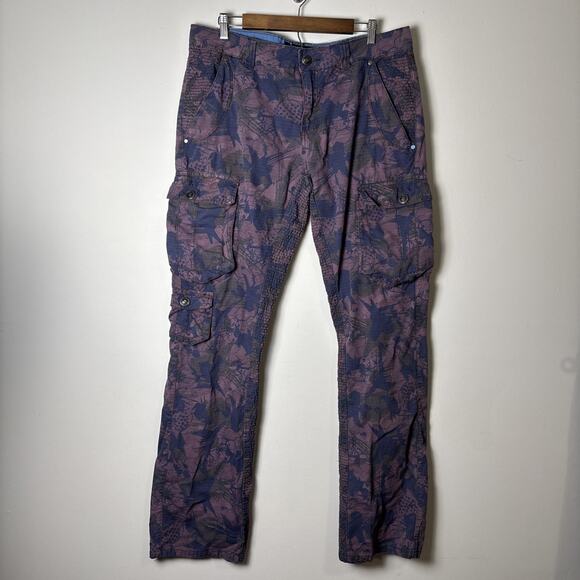 Darring Men's Cargo Camo Pants Size 36x34 Indie Grunge Goblin Streetwear Maroon - Picture 1 of 9